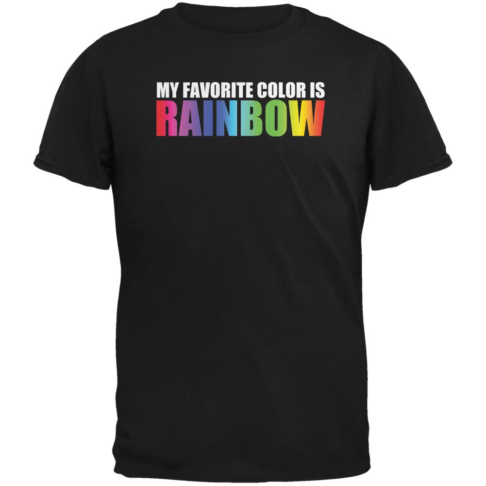 Rainbow Favorite Color LGBT Black Adult T-Shirt Men's T-Shirts Old Glory 2XL Black 