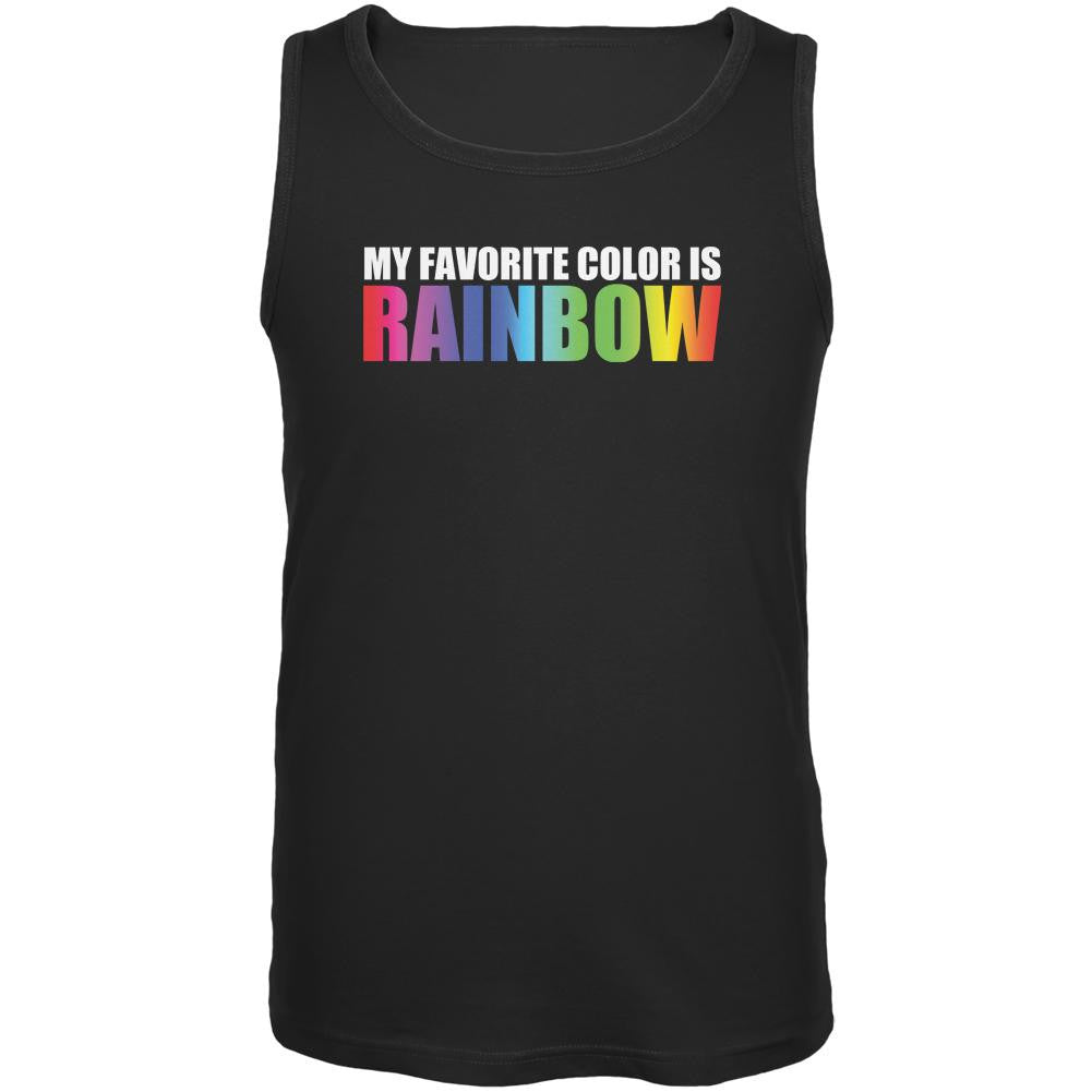 Rainbow Favorite Color LGBT Black Adult Tank Top Men's Tank Tops Old Glory 2XL Black 