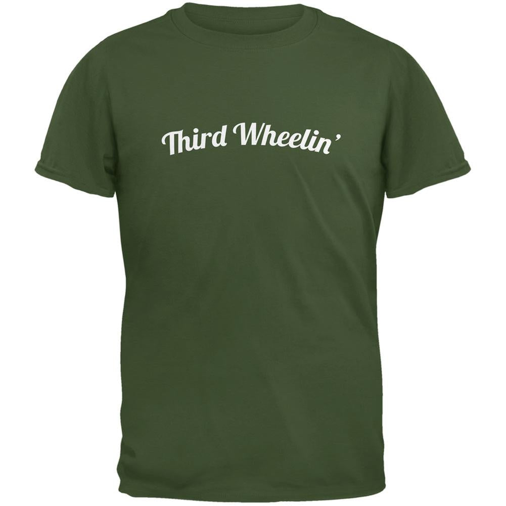 Third Wheelin' Military Green Adult T-Shirt Men's T-Shirts Old Glory 2XL Green 