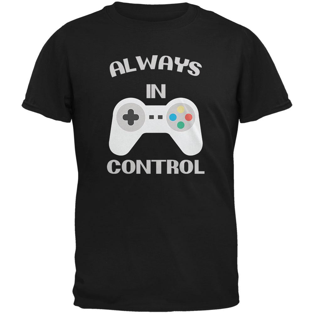 Gamer Always in Control Black Adult T-Shirt Men's T-Shirts Old Glory 2XL Black 