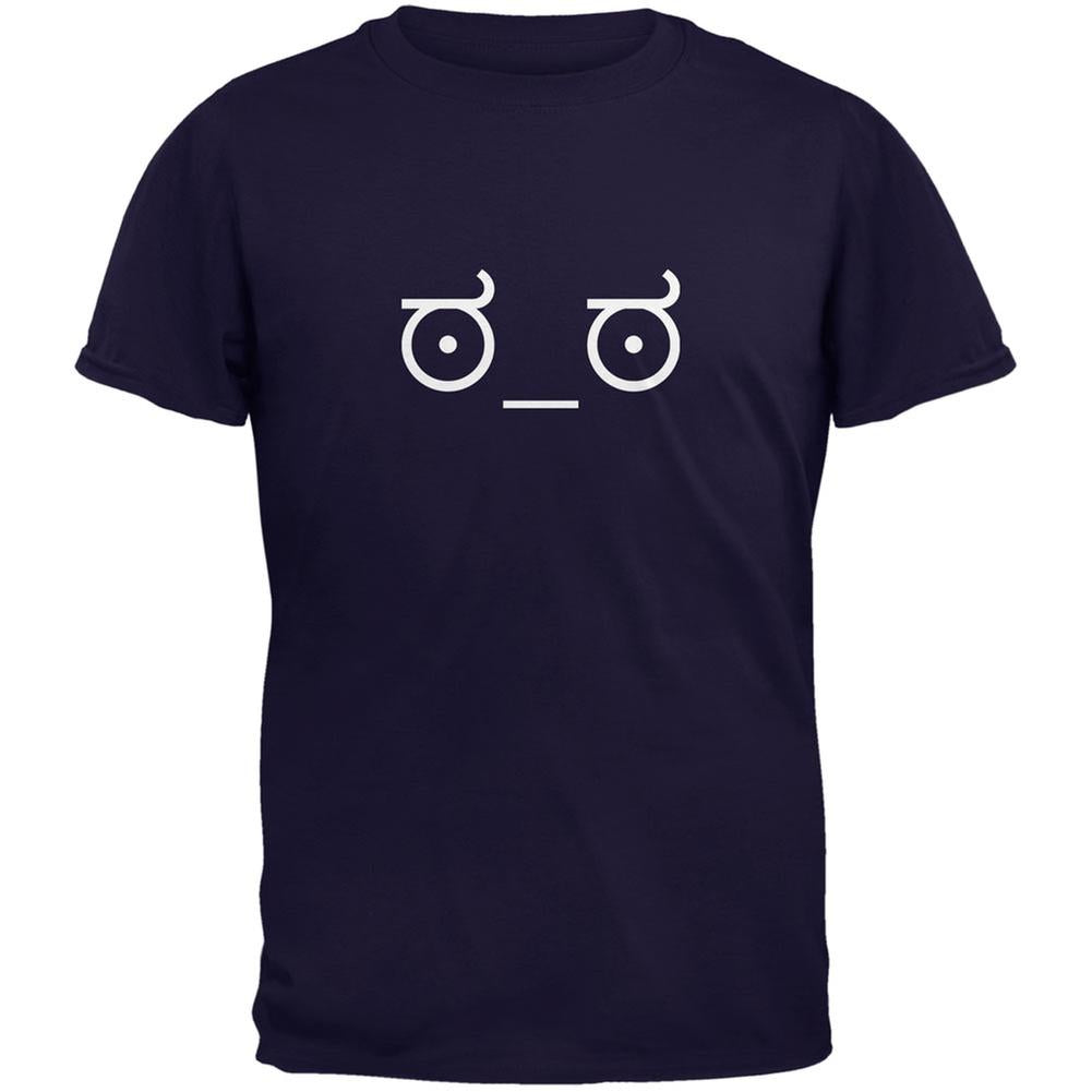 Look of Disapproval Emojicon Navy Adult T-Shirt Men's T-Shirts Old Glory 2XL Blue 