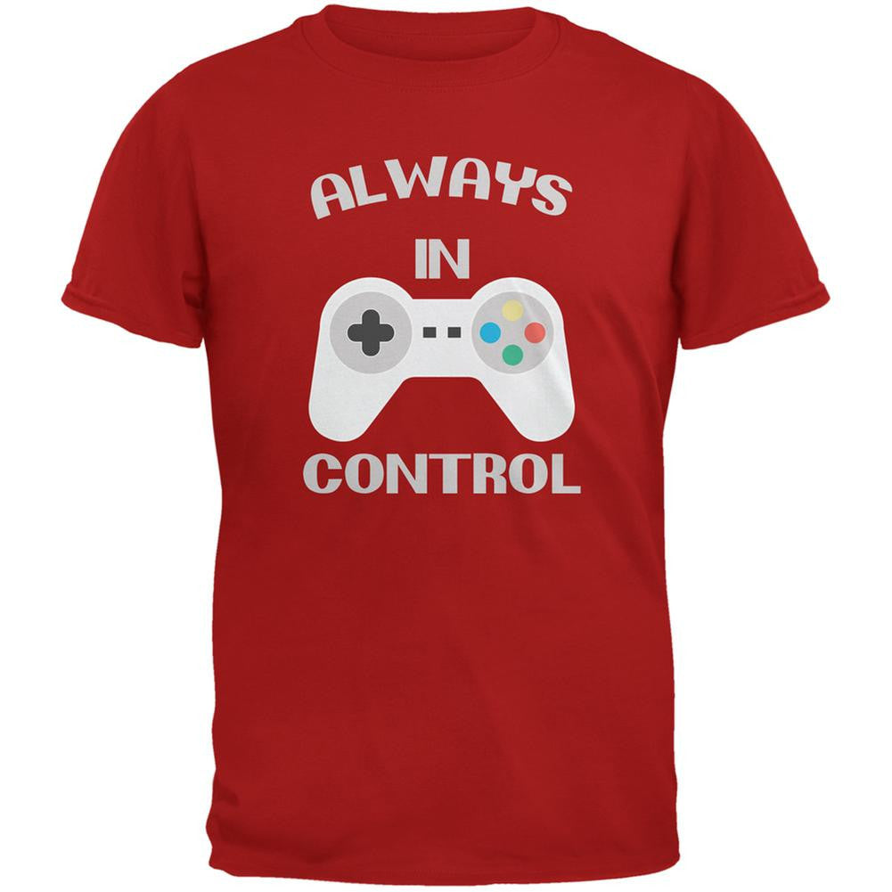 Gamer Always in Control Red Adult T-Shirt Men's T-Shirts Old Glory 2XL Red 