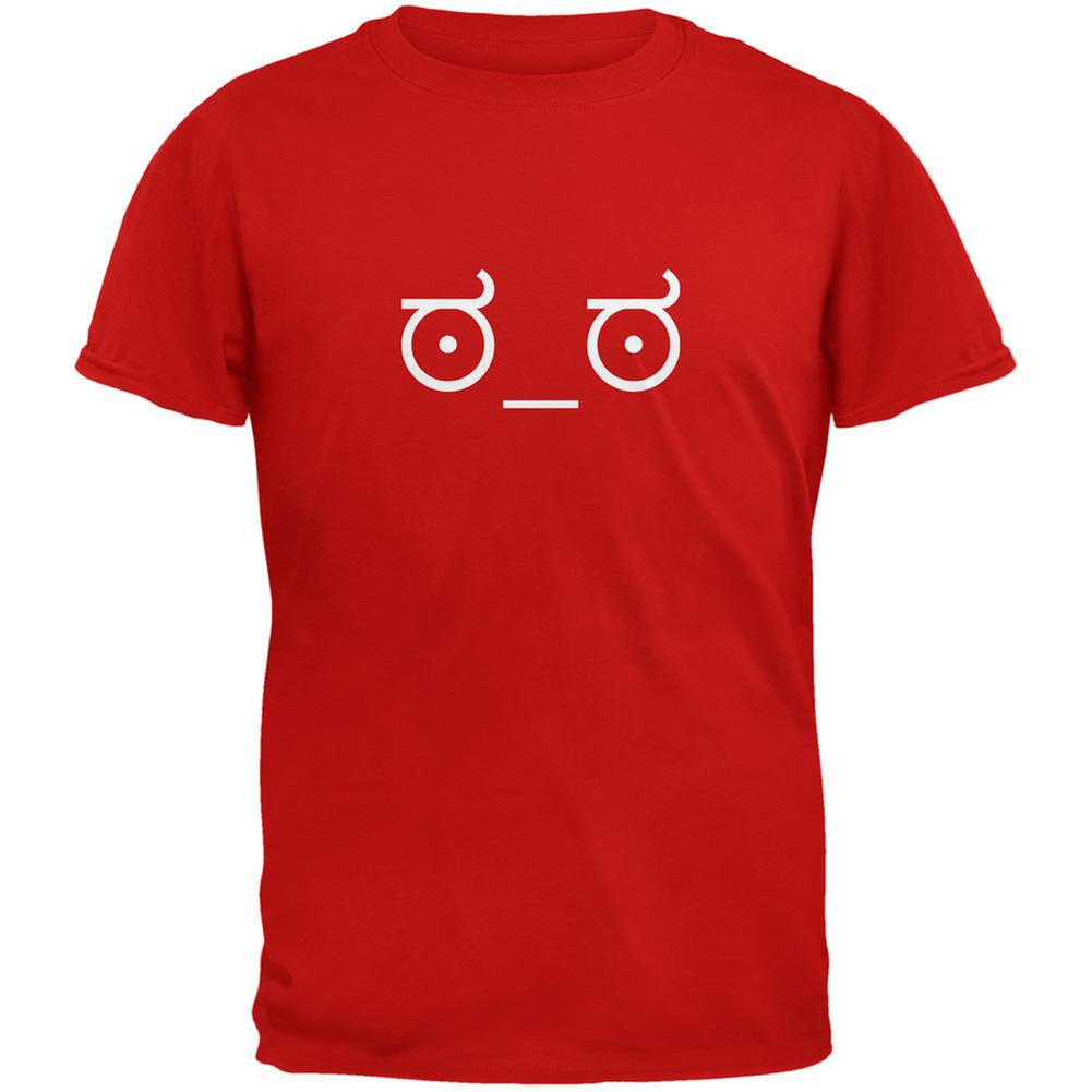 Look of Disapproval Emojicon Red Adult T-Shirt Men's T-Shirts Old Glory 2XL Red 