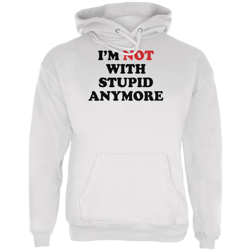 Divorce Not With Stupid Funny White Adult Hoodie Men's Hoodies Old Glory LG White 