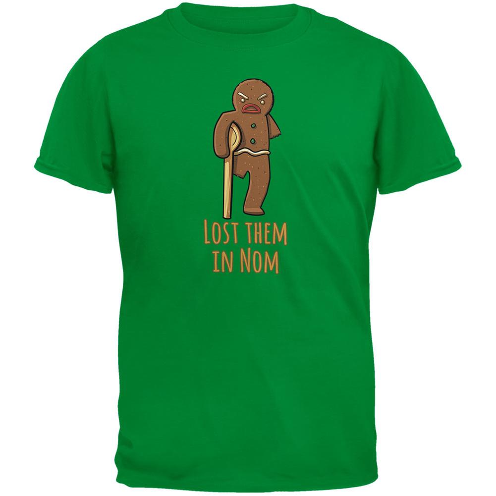 Gingerbread Man Lost Them In Nom Irish Green Adult T-Shirt Men's T-Shirts Old Glory 2XL Green 