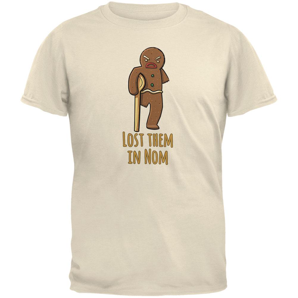 Gingerbread Man Lost Them In Nom Natural Adult T-Shirt Men's T-Shirts Old Glory 2XL Off-White 