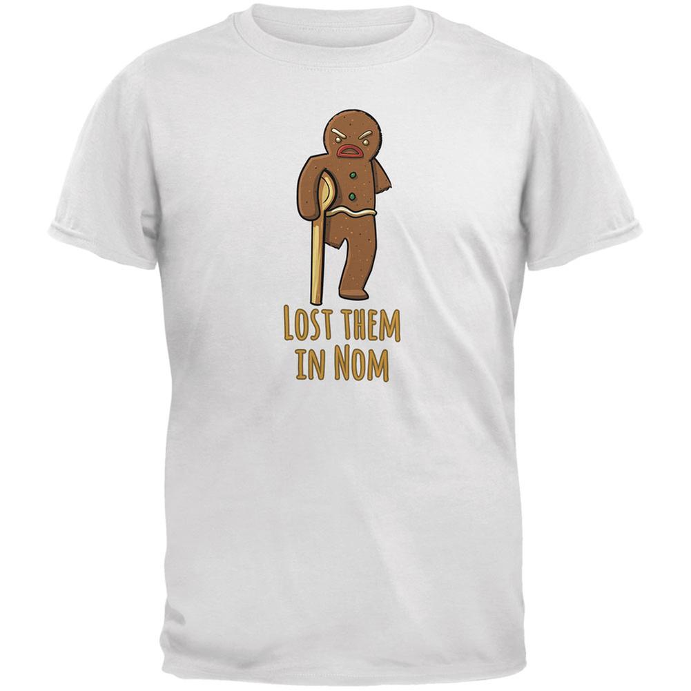Gingerbread Man Lost Them In Nom White Adult T-Shirt Men's T-Shirts Old Glory 2XL White 