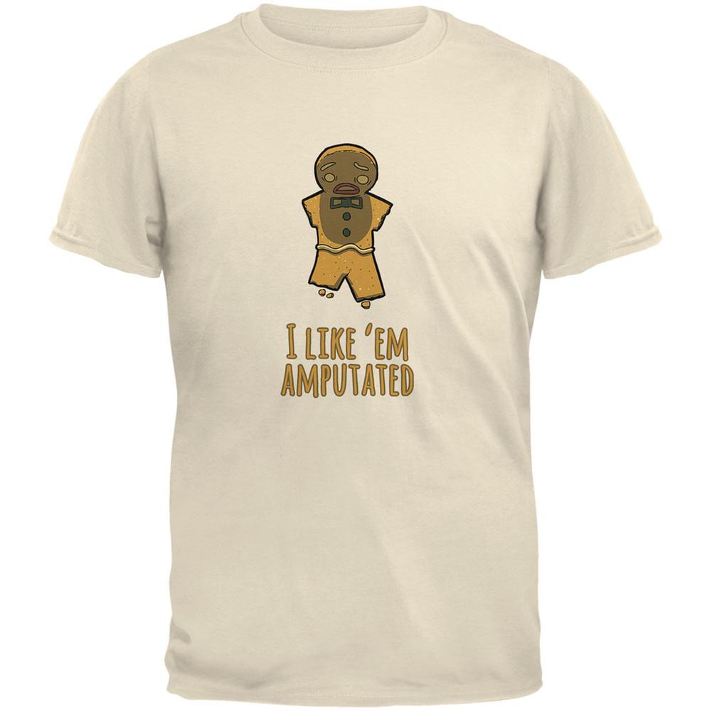 Gingerbread Man I Like Em Amputated Natural Adult T-Shirt Men's T-Shirts Old Glory 2XL Beige 
