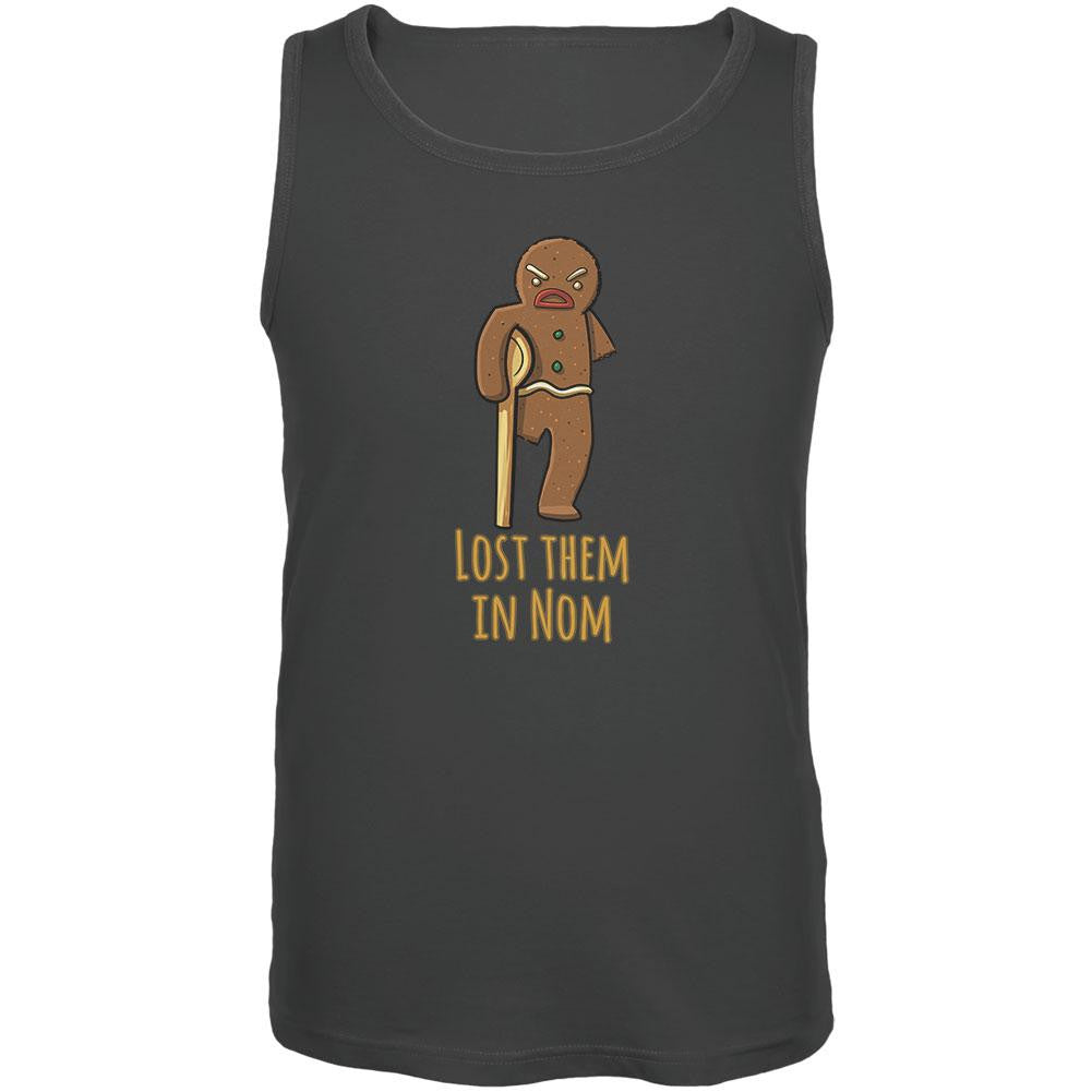 Gingerbread Man Lost Them In Nom Charcoal Grey Adult Tank Top Men's Tank Tops Old Glory 2XL Grey 