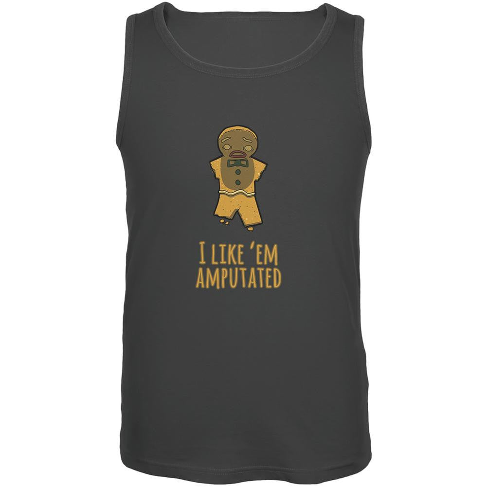 Gingerbread Man I Like Em Amputated Charcoal Grey Adult Tank Top Men's Tank Tops Old Glory 2XL Grey 