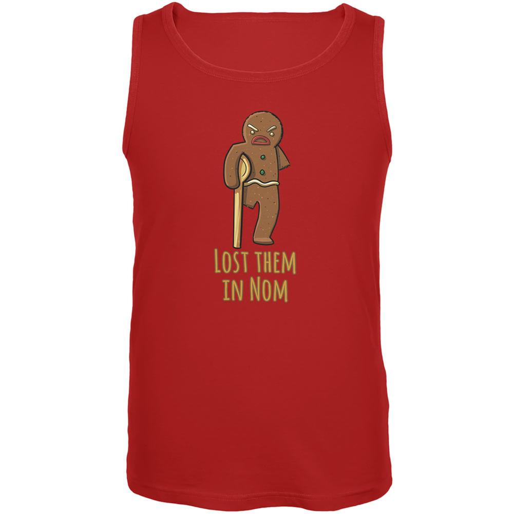 Gingerbread Man Lost Them In Nom Red Adult Tank Top Men's Tank Tops Old Glory 2XL Red 