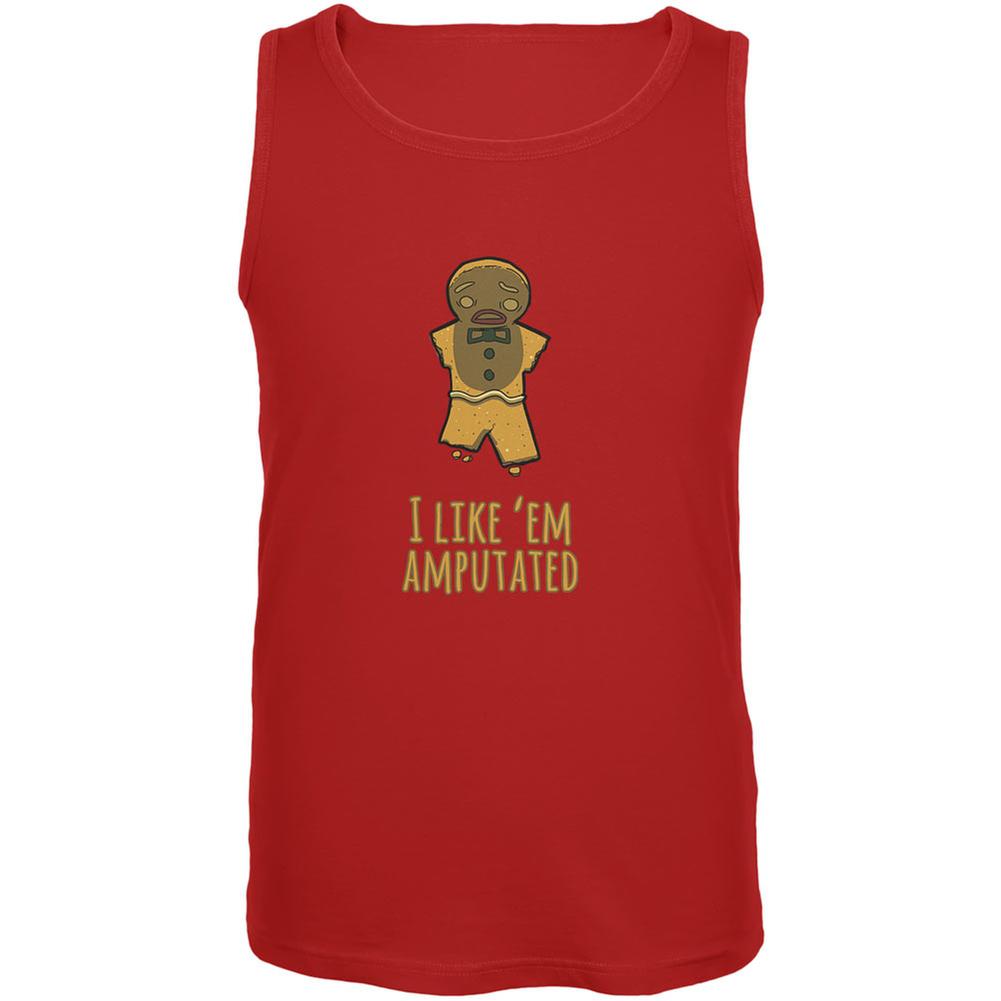 Gingerbread Man I Like Em Amputated Red Adult Tank Top Men's Tank Tops Old Glory 2XL Red 