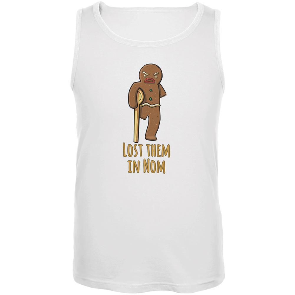 Gingerbread Man Lost Them In Nom White Adult Tank Top Men's Tank Tops Old Glory 2XL White 