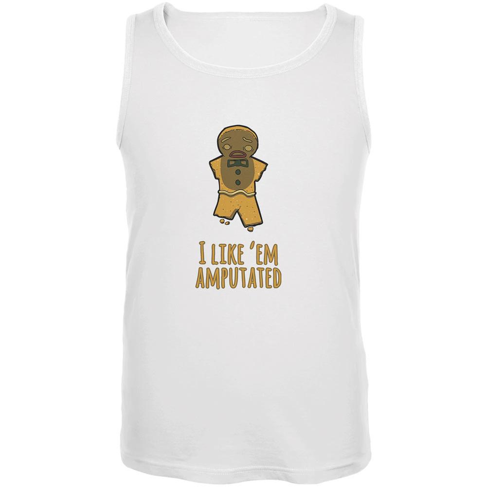 Gingerbread Man I Like Em Amputated White Adult Tank Top Men's Tank Tops Old Glory 2XL White 
