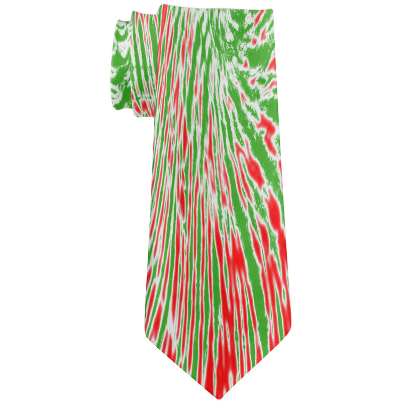 Christmas Tie Dye Red Green All Over Neck Tie Men's Neck Ties Old Glory OS Multicoloured 