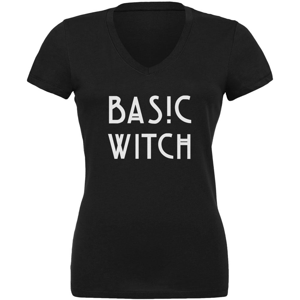 Basic Witch Black Juniors V-Neck T-Shirt Juniors V-Neck T-Shirts Old Glory 2XL Black 