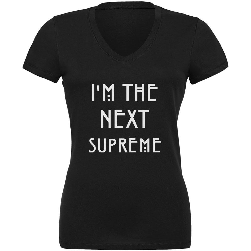 I'm the Next Supreme Black Juniors V-Neck T-Shirt Juniors V-Neck T-Shirts Old Glory 2XL Black 