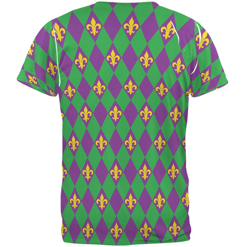 Mardi Gras Fleur De Lis All Over Adult T-Shirt Men's T-Shirts Old Glory   