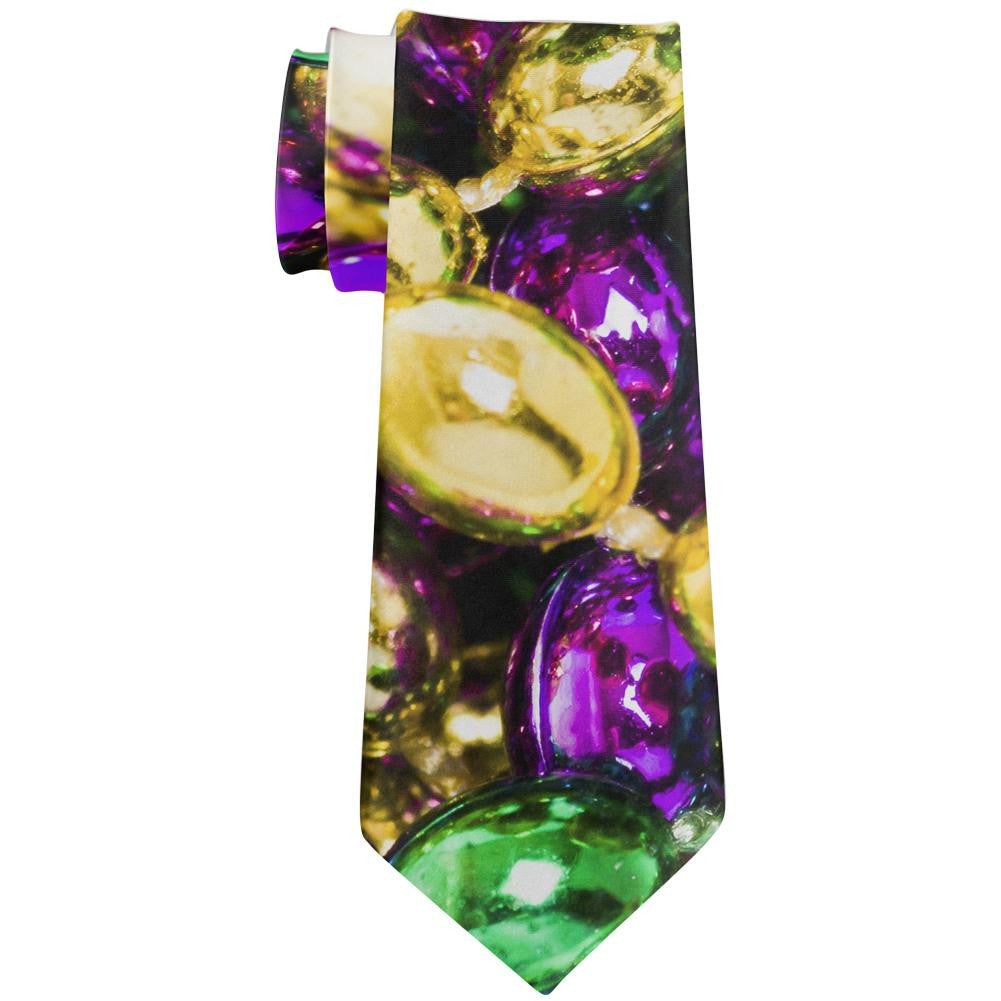 Mardi Gras Beads All Over Neck Tie Men's Neck Ties Old Glory   