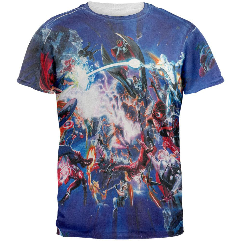 Marvel Heroes - Secret Planet All Over Adult T-Shirt Men's T-Shirts Old Glory   