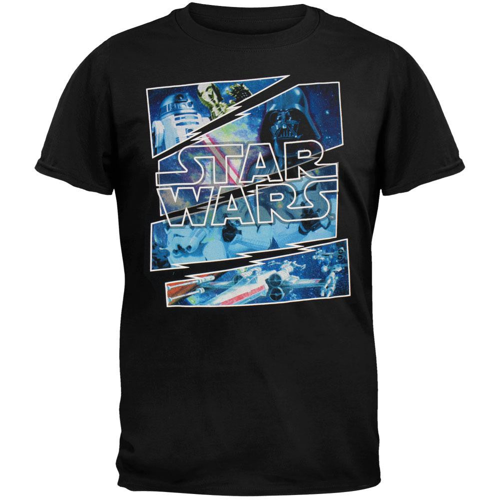 Star Wars - Galaxy Quest Soft Adult T-Shirt Men's T-Shirts Old Glory SM Black 