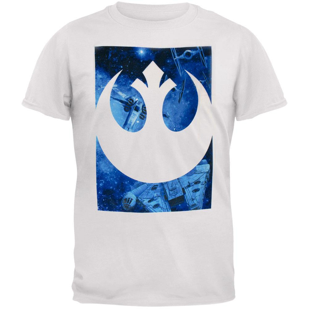 Star Wars - Space Rebel Soft Adult T-Shirt Men's T-Shirts Star Wars SM White 