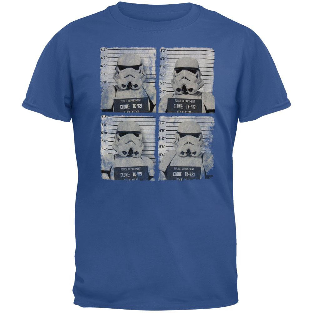 Star Wars - Trooper Line Up Adult T-Shirt Men's T-Shirts Old Glory SM Blue 