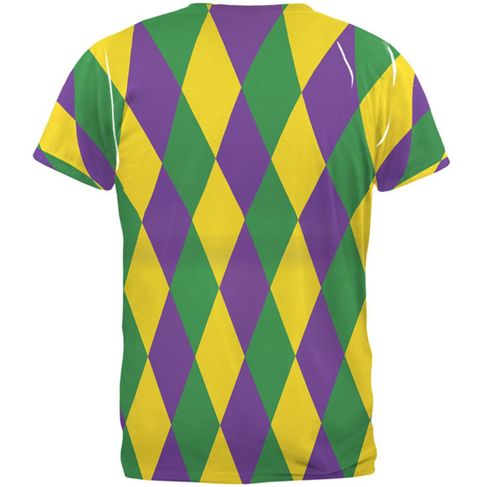 Mardi Gras Jester Costume All Over Adult T-Shirt Men's T-Shirts Old Glory   