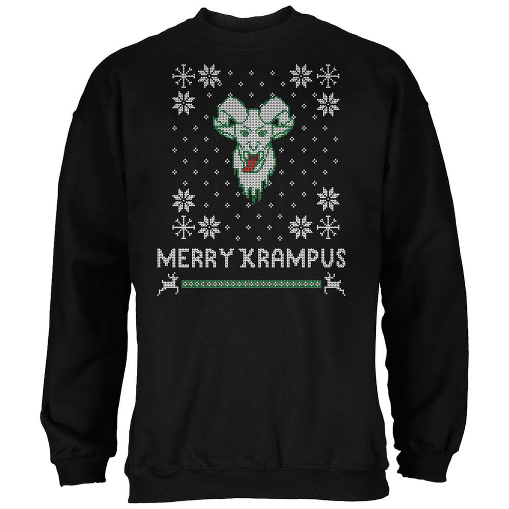 Christmas Merry Krampus Ugly Xmas Sweater Black Adult Sweatshirt Men's Sweatshirts Old Glory 2XL Black 