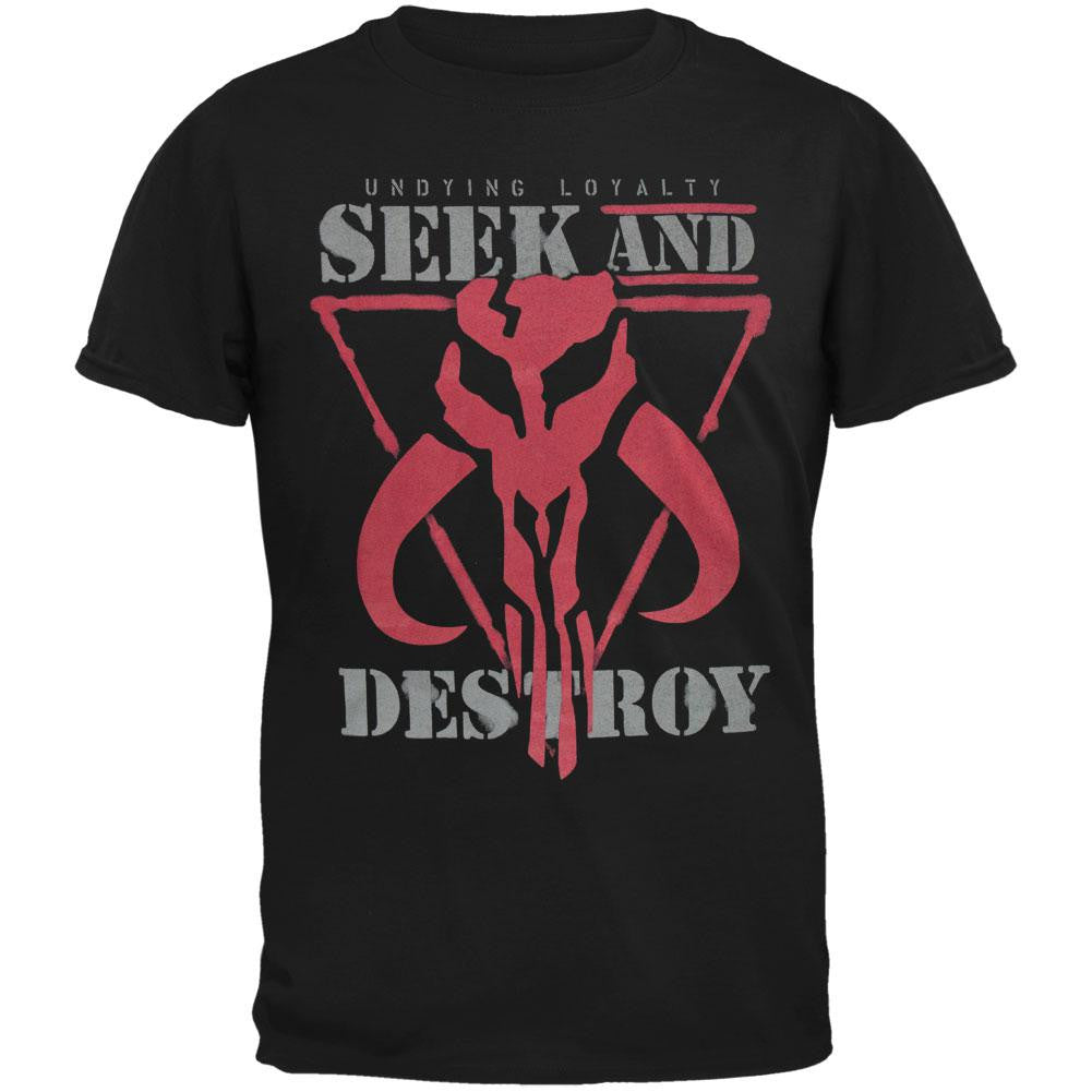 Star Wars - Seek Destroy Adult T-Shirt Men's T-Shirts Old Glory SM Black 