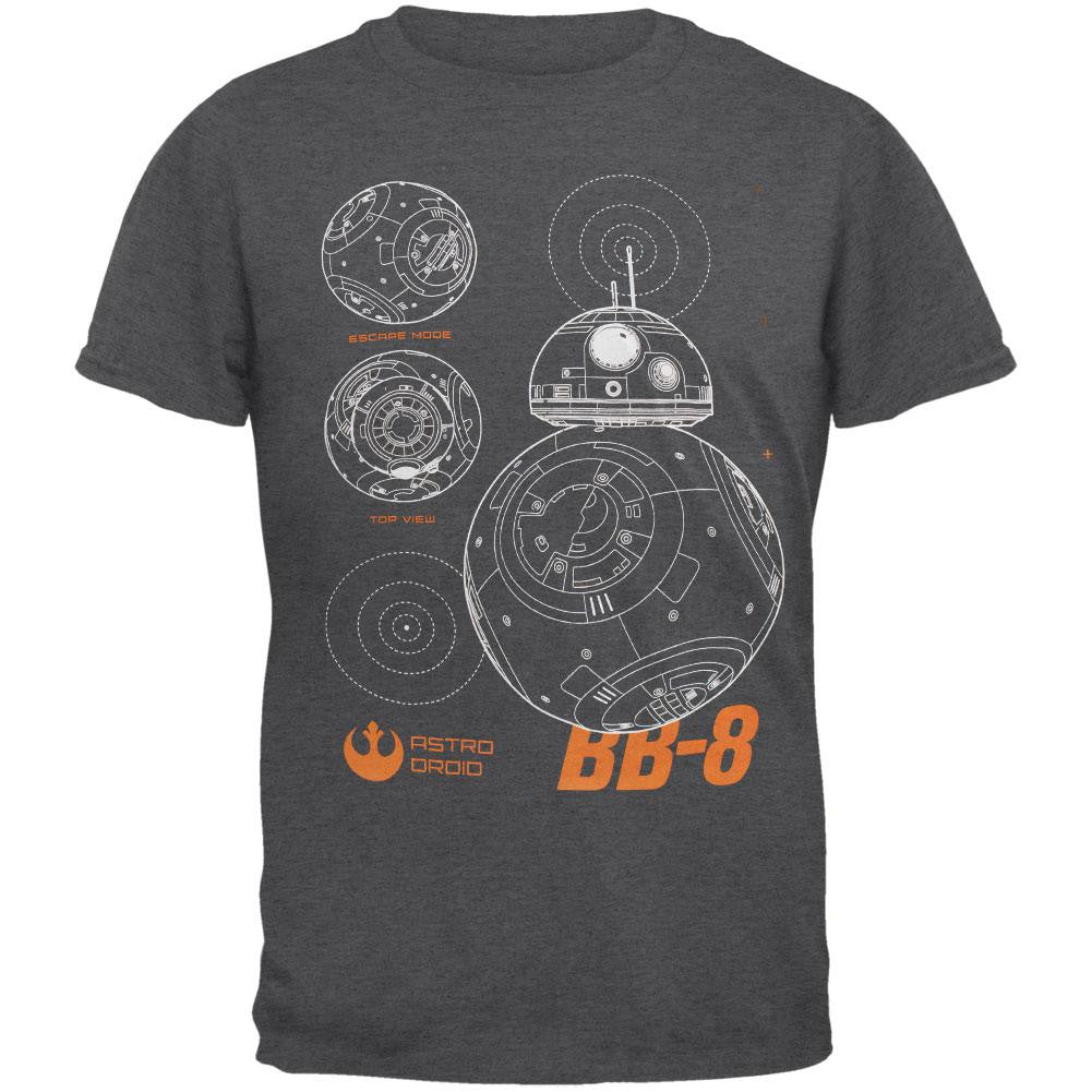 Star Wars - Beebee Adult T-Shirt Men's T-Shirts Old Glory SM Grey 