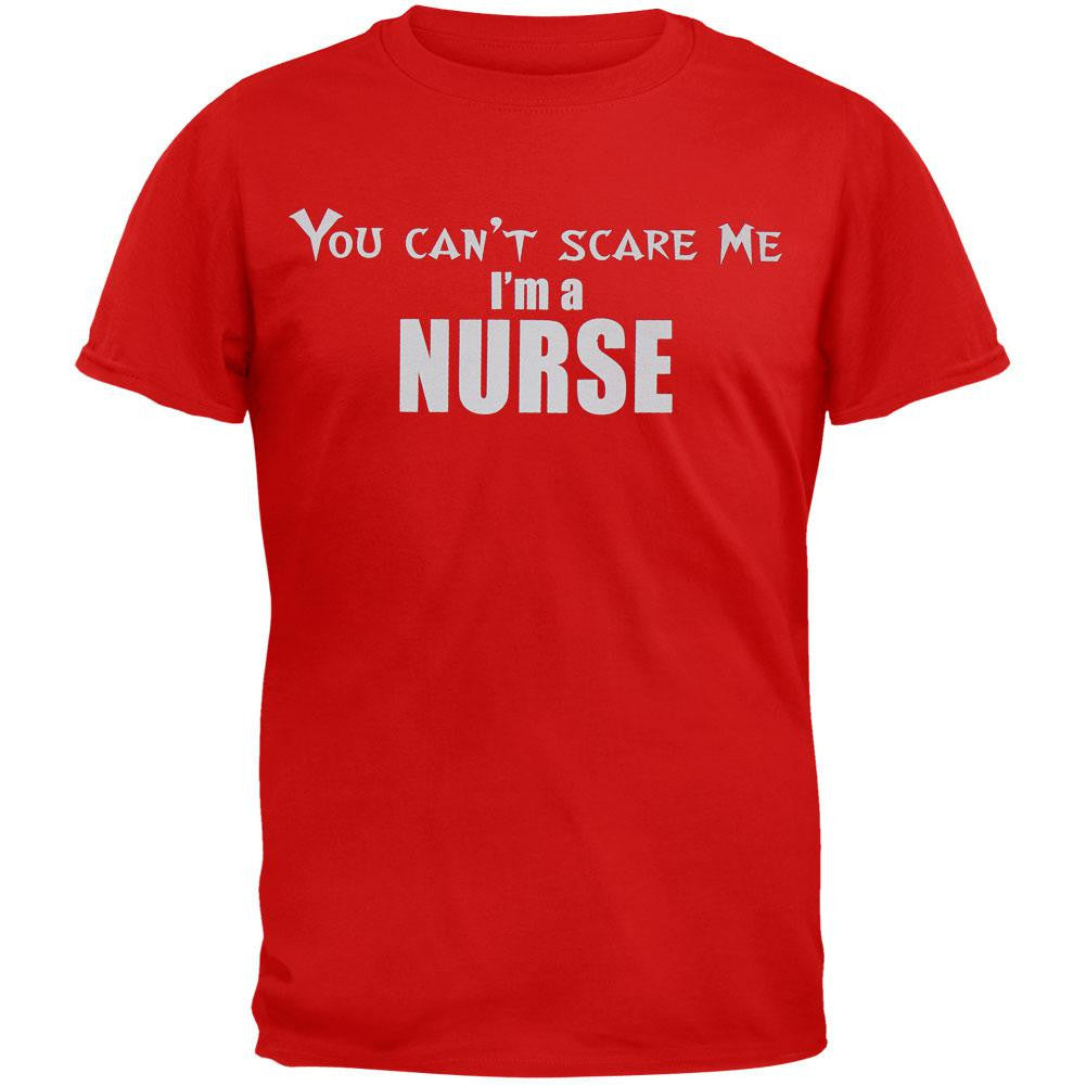 Can't Scare Me Nurse Adult T-Shirt Men's T-Shirts Old Glory MD Red 