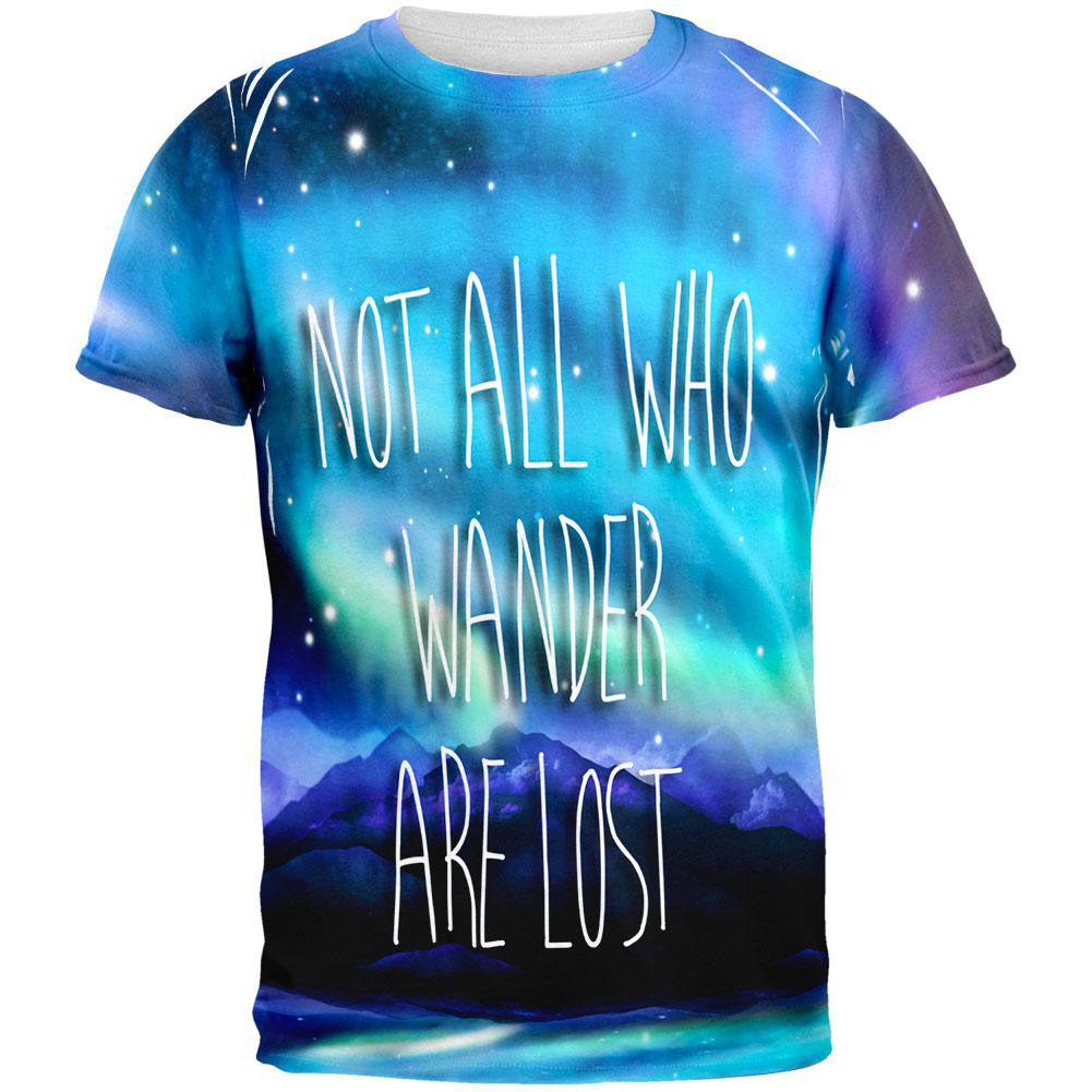 Not All Who Wander Are Lost All Over Adult T-Shirt Men's T-Shirts Old Glory 2XL Multi 