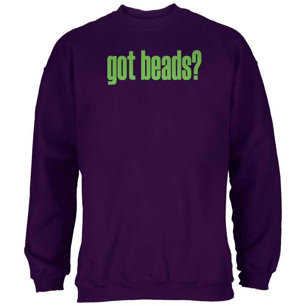 Mardi Gras Got Beads Purple Adult Sweatshirt Men's Sweatshirts Old Glory LG Purple 