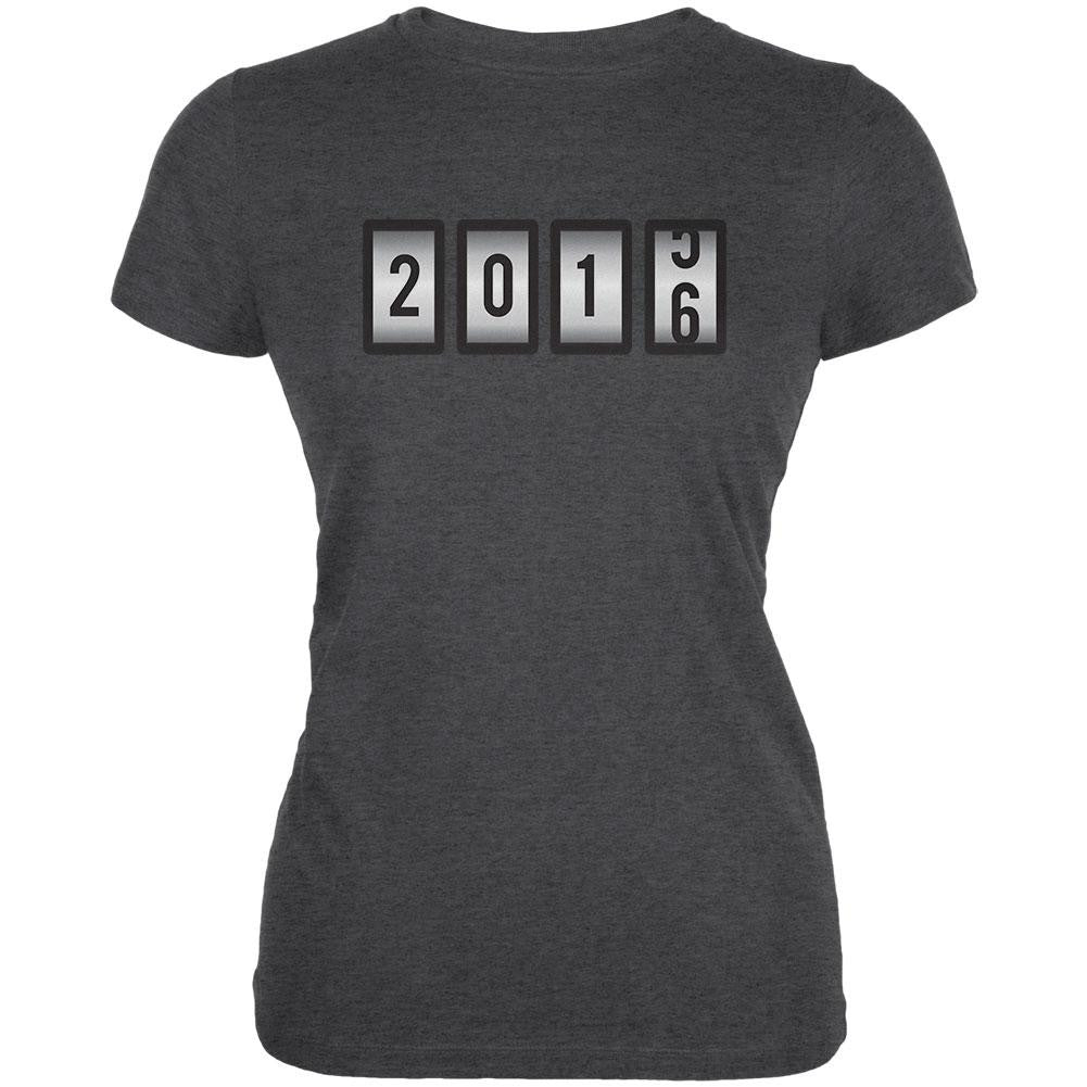 New Years 2016 Slots Dark Heather Juniors Soft T-Shirt Juniors T-Shirts Old Glory 2XL Grey 