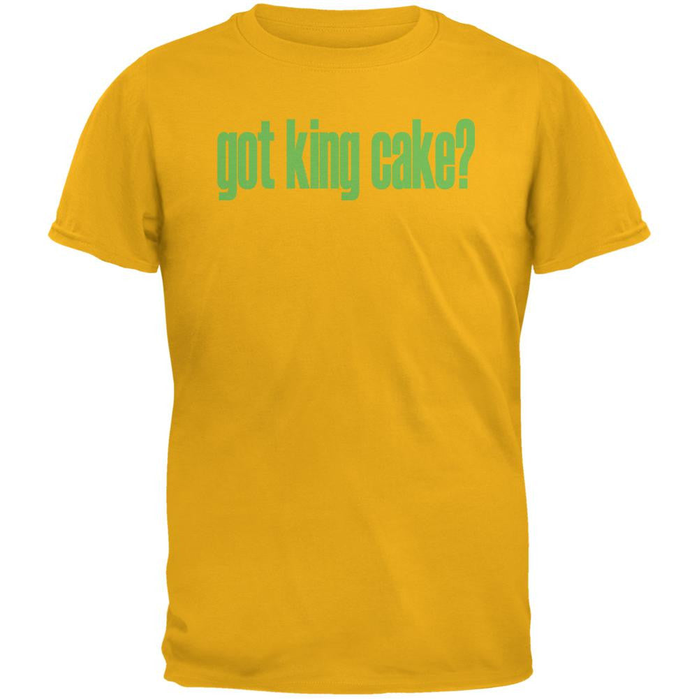 Mardi Gras Got King Cake Gold Adult T-Shirt Men's T-Shirts Old Glory 2XL Yellow 