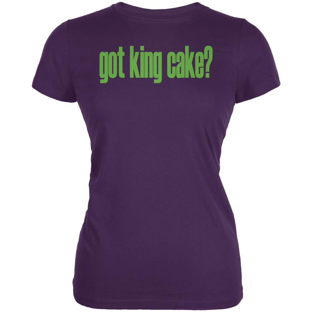 Mardi Gras Got King Cake Purple Juniors Soft T-Shirt Juniors T-Shirts Old Glory 2XL Purple 