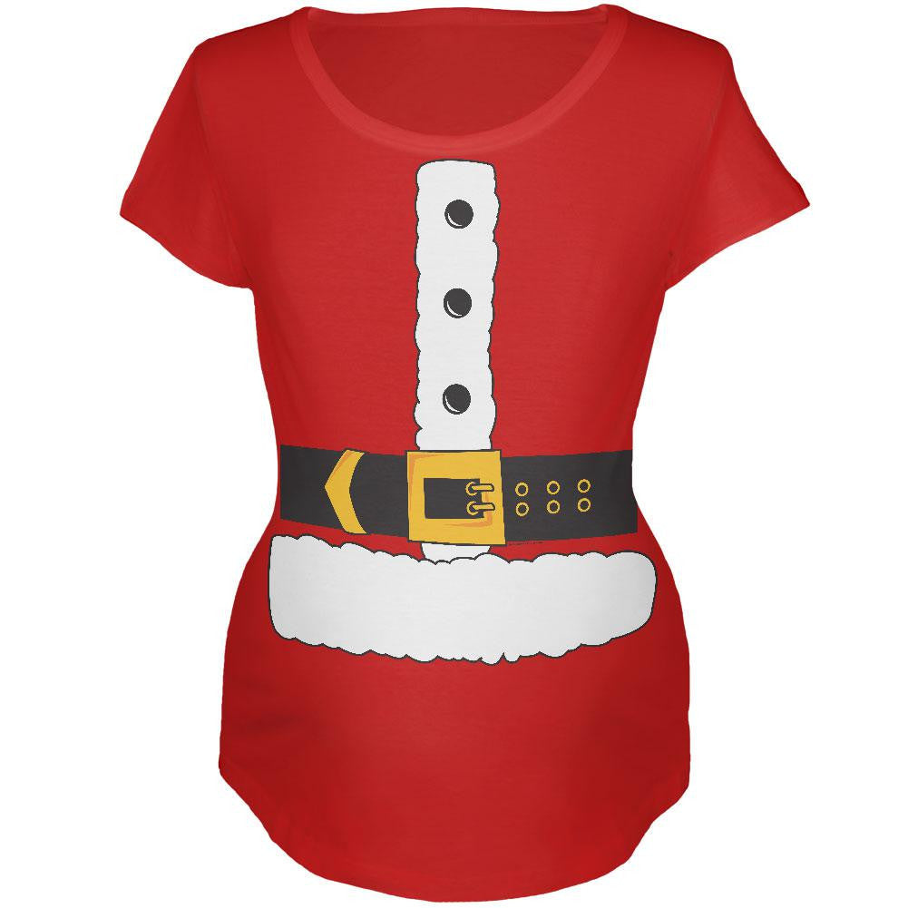 Christmas Santa Claus Costume Red Maternity Soft T-Shirt Maternity T-Shirts Old Glory   