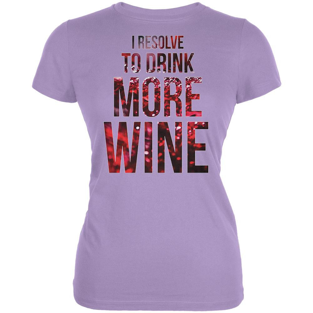 New Years Drink More Wine Lavender Juniors Soft T-Shirt Juniors T-Shirts Old Glory SM Purple