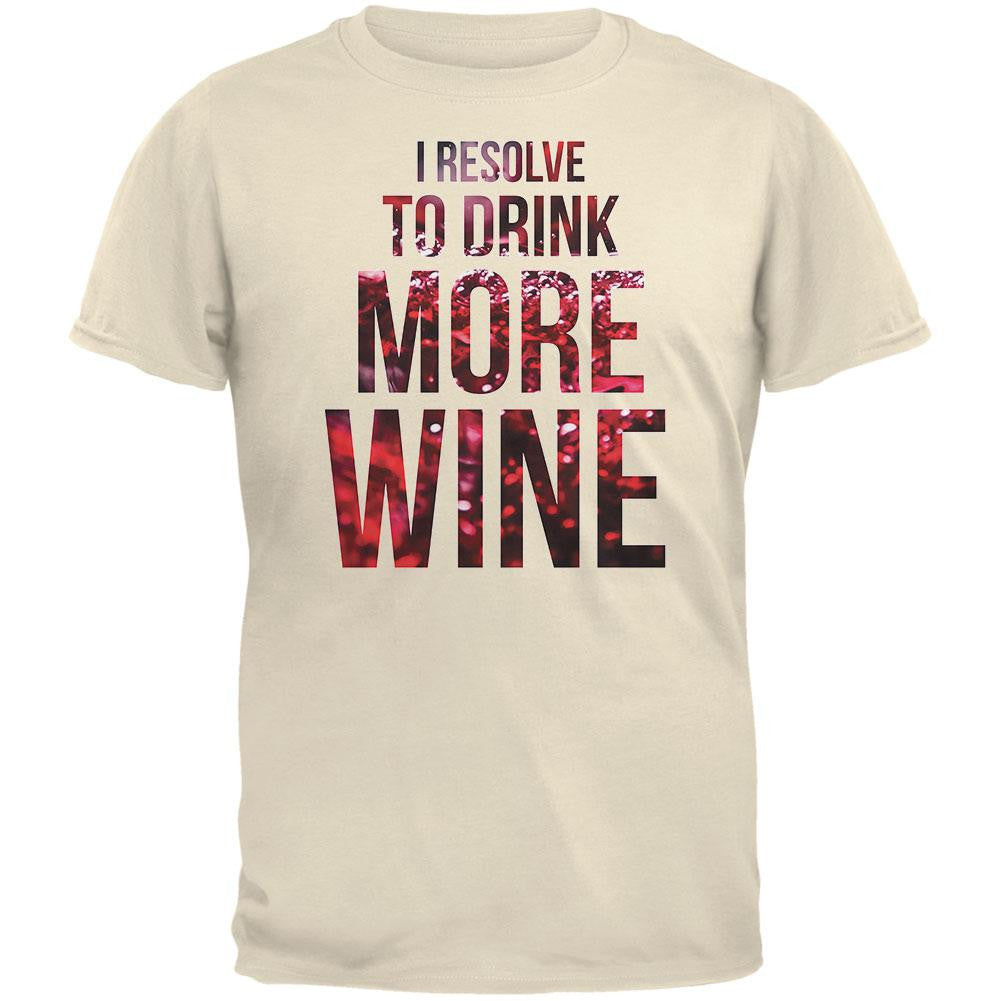 New Years Drink More Wine Natural Adult T-Shirt Men's T-Shirts Old Glory SM Off-White 