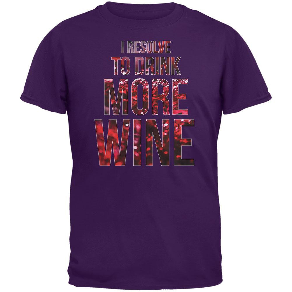 New Years Drink More Wine Purple Adult T-Shirt Men's T-Shirts Old Glory SM Purple 