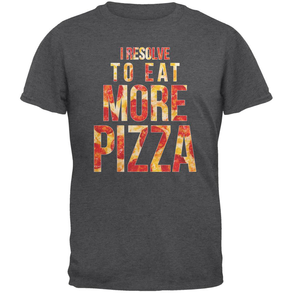 New Years Eat More Pizza Dark Heather Adult T-Shirt Men's T-Shirts Old Glory 2XL Grey 