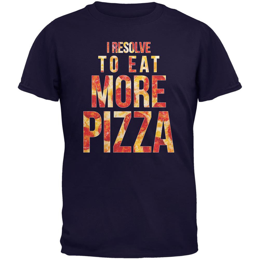 New Years Eat More Pizza Navy Adult T-Shirt Men's T-Shirts Old Glory 2XL Blue 