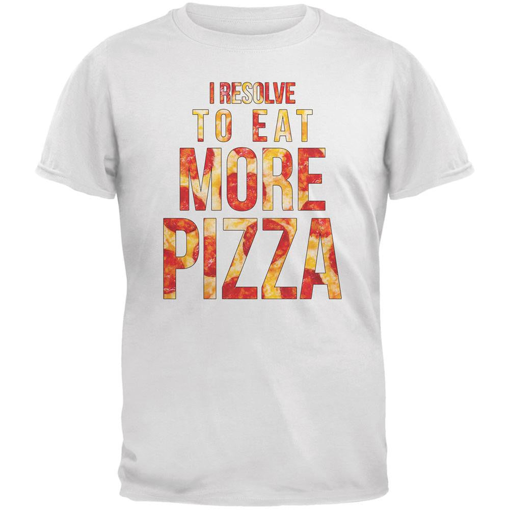 New Years Eat More Pizza White Adult T-Shirt Men's T-Shirts Old Glory 2XL White 