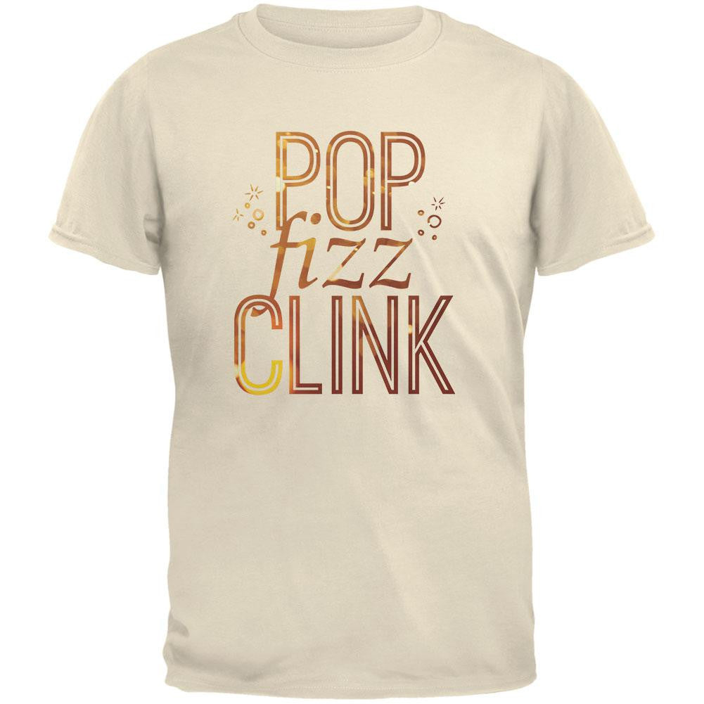 New Years Pop Fizz Clink Natural Adult T-Shirt Men's T-Shirts Old Glory SM Off-White 