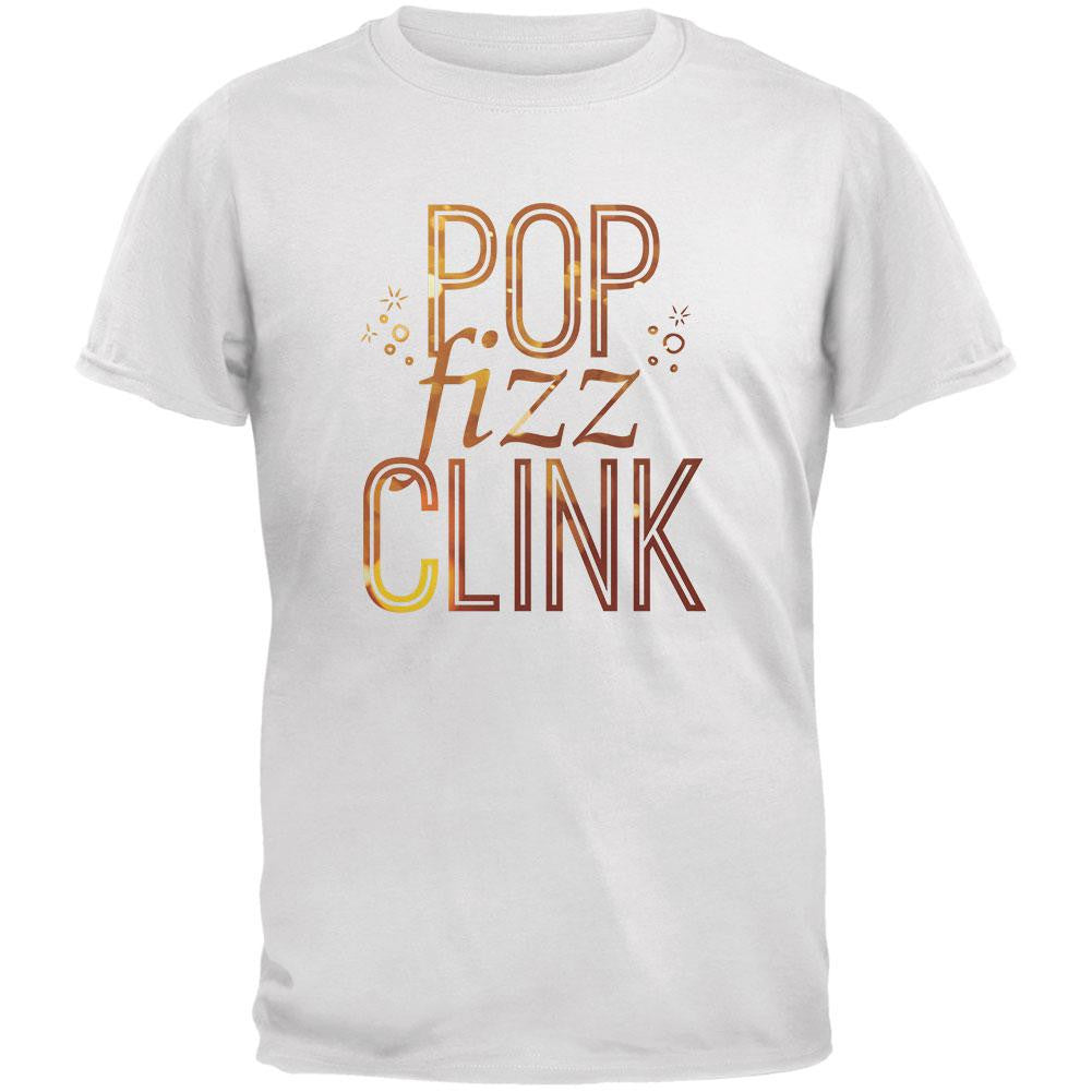 New Years Pop Fizz Clink White Adult T-Shirt Men's T-Shirts Old Glory 2XL White 