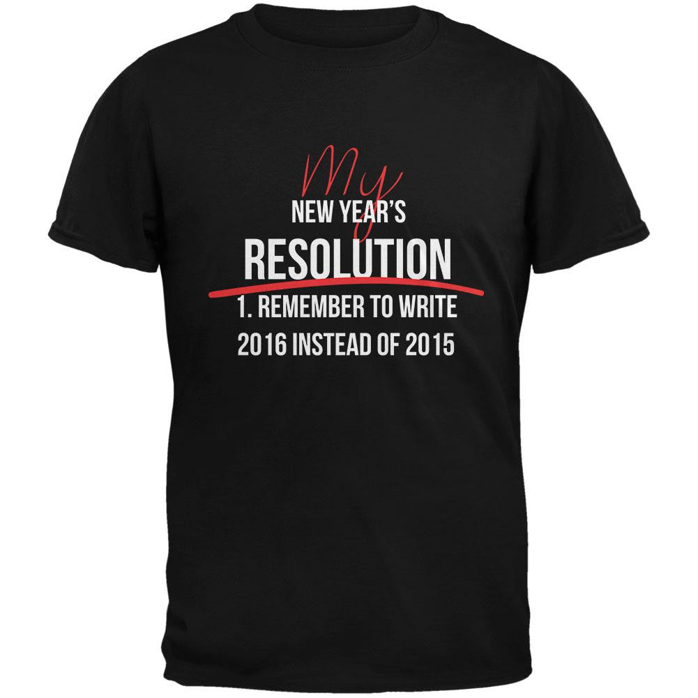 New Years Wrong Date Resolution Black Adult T-Shirt Men's T-Shirts Old Glory 2XL Black 