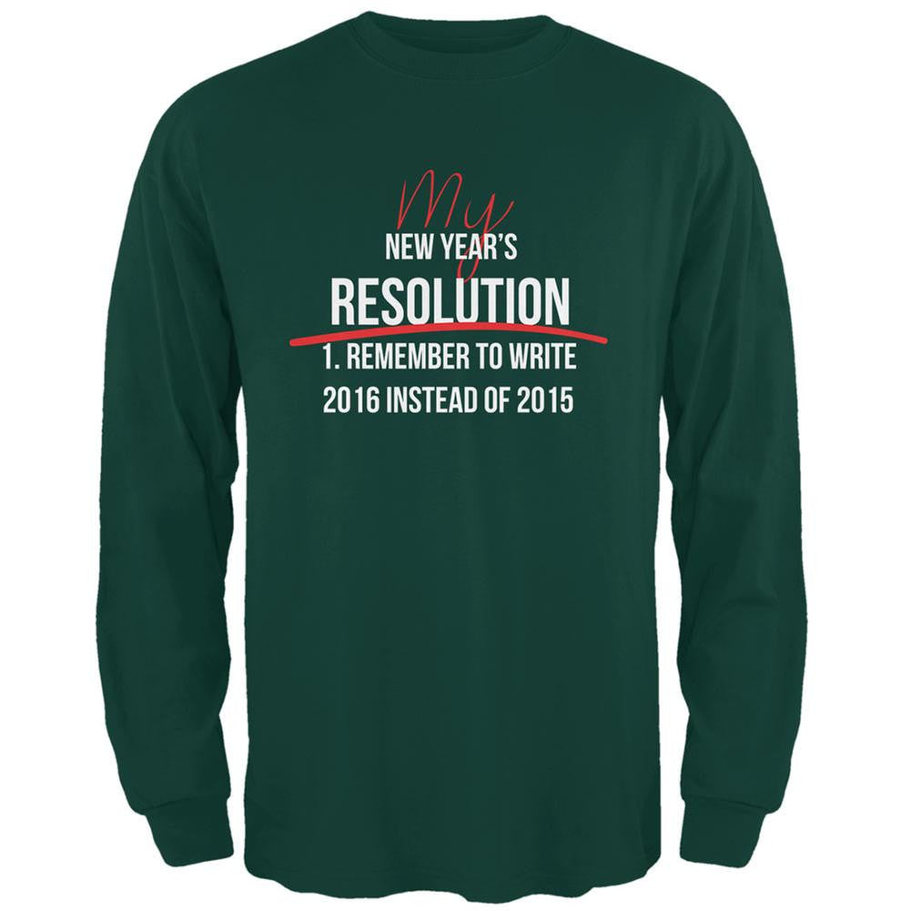 New Years Wrong Date Resolution Forest Adult Long Sleeve T-Shirt Men's Long Sleeves Old Glory 2XL Green 