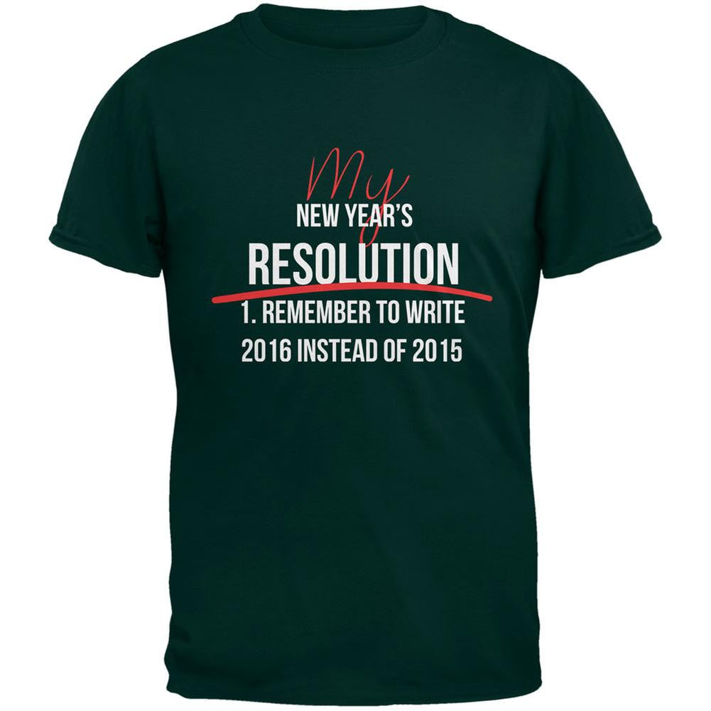 New Years Wrong Date Resolution Forest Adult T-Shirt Men's T-Shirts Old Glory 2XL Green 