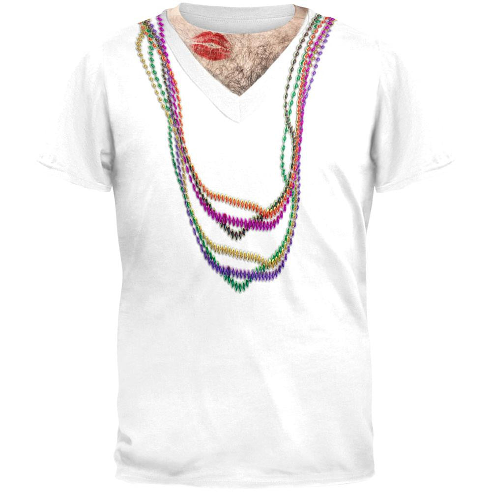 Mardi Gras All Over Adult T-Shirt Men's T-Shirts Old Glory SM Multi 